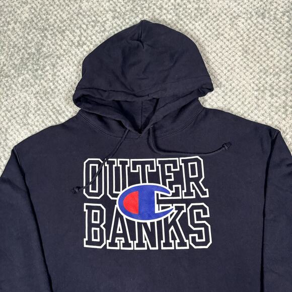 Champion Reverse Weave Outer Banks Men's Navy Hoodie Sweatshirt Sz XXL - Picture 2 of 7
